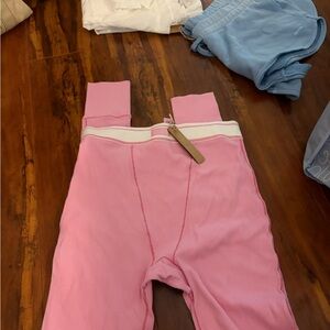 skims pink nwt size small cotton rib leggings